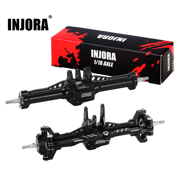 INJORA +4mm Extended Aluminum Front & Rear Complete Axles For 1/18 TRX4M (4M-61)