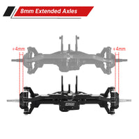 INJORA +4mm Extended Aluminum Front & Rear Complete Axles For 1/18 TRX4M (4M-61)