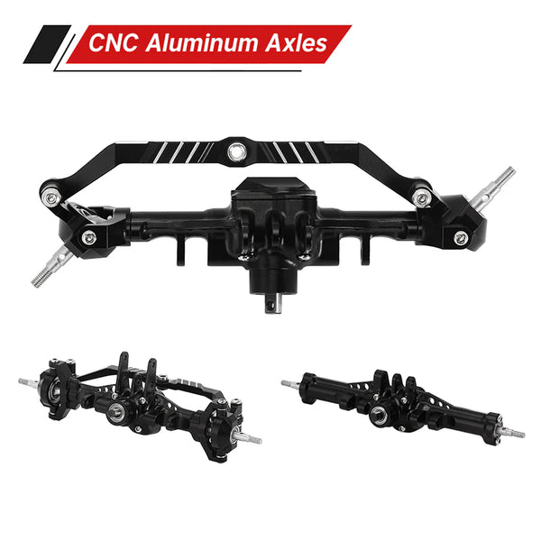 INJORA +4mm Extended Aluminum Front & Rear Complete Axles For 1/18 TRX4M (4M-61)