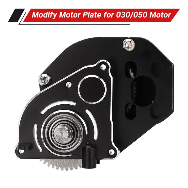 INJORA CNC Aluminum Complete Transmission Gearbox (Black) For Axial SCX24 AX24