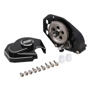 INJORA CNC Aluminum Complete Transmission Gearbox (Black) For Axial SCX24 AX24