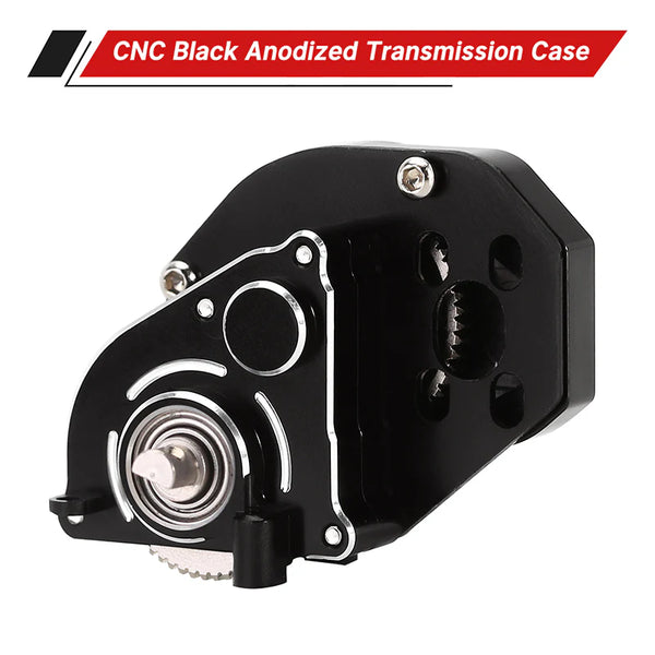 INJORA CNC Aluminum Complete Transmission Gearbox (Black) For Axial SCX24 AX24