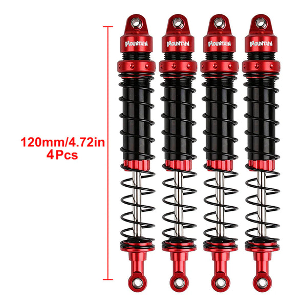 INJORA 120mm Shock Absorber Damper For 1/10 RC Crawler Black & Red--120mm