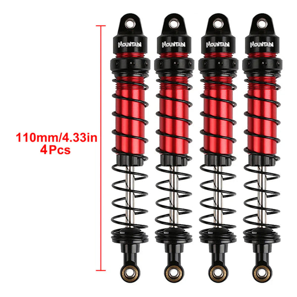 INJORA 90-120mm Shock Absorber Damper For 1/10 RC Crawler Black & Red 110mm