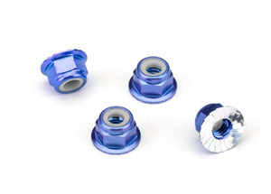 Traxxas Nuts 4mm Flanged Lock Blue
