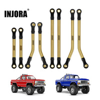 INJORA 8PCS Brass High Clearance Links Set for 1/18 TRX4M High Trail K10 F150 (4M-77)