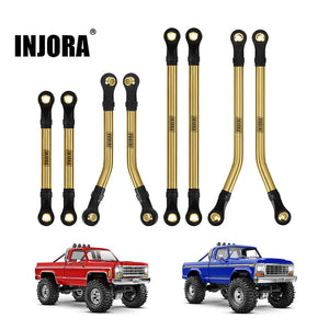 INJORA 8PCS Brass High Clearance Links Set for 1/18 TRX4M High Trail K10 F150 (4M-77)