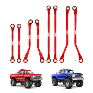 INJORA CNC Aluminium High Clearance Links Set for 1/18 TRX4M High Trail K10 F150 (4M-73) - Red