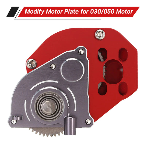 INJORA CNC Aluminum Complete Transmission Gearbox (Red) For Axial SCX24 AX24