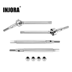 INJORA +2mm Thread Stainless Steel Axle Shafts for Stock Length TRX4M Axles (4M-09)