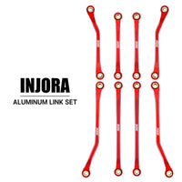 INJORA Aluminum High Clearance Chassis Links Set For 1/18 TRX4M Defender Bronco-Red