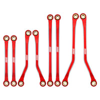 INJORA Aluminum High Clearance Chassis Links Set For 1/18 TRX4M Defender Bronco-Red