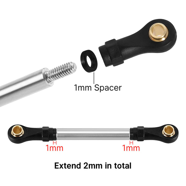 INJORA Stainless Steel High Clearance Links Set For 1/18 TRX4M High Trail K10 F150