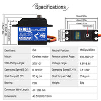 INJORA INJS135 35KG Waterproof Large Torque Digital Coreless Servo For RC Model (270 Degrees)