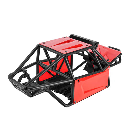 INJORA Nylon Rock Buggy Roll Cage Body Shell Chassis Kit For 1/10 SCX10 II 90046 UTB10 Capra (Red)