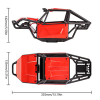 INJORA Nylon Rock Buggy Roll Cage Body Shell Chassis Kit For 1/10 SCX10 II 90046 UTB10 Capra (Red)