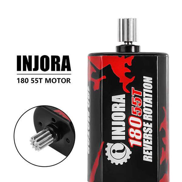 INJORA 180 Brushed 55T Red Motor with Steel Pinion for 1/18 TRX4M (INM11-55T)