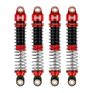 INJORA 59mm Long Threaded Oil Filled Shocks for 1/18 TRX4M (4M-42) - 4pcs Red