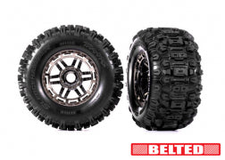 Traxxas Tires and Wheels, assembled, glued, Chrome wheels, All-terrain tires, foam inserts