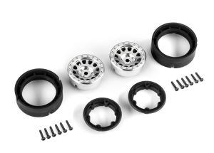 Traxxas-Satin Wheels, 1.0" Method Race Wheels 105 Beadlock Satin Chrome, Beadlock (2)