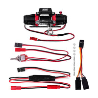 INJORA Dual Motor Winch with CH3 Control Line & Switch for 1/10 RC Crawler