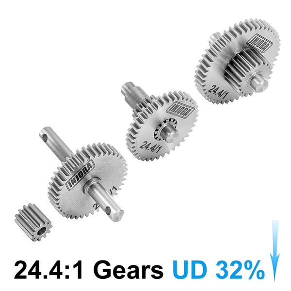 INJORA Overdrive Underdrive (32%; 24.4:1) Stainless Steel Transmission Gear Set For 1/18 TRX4M