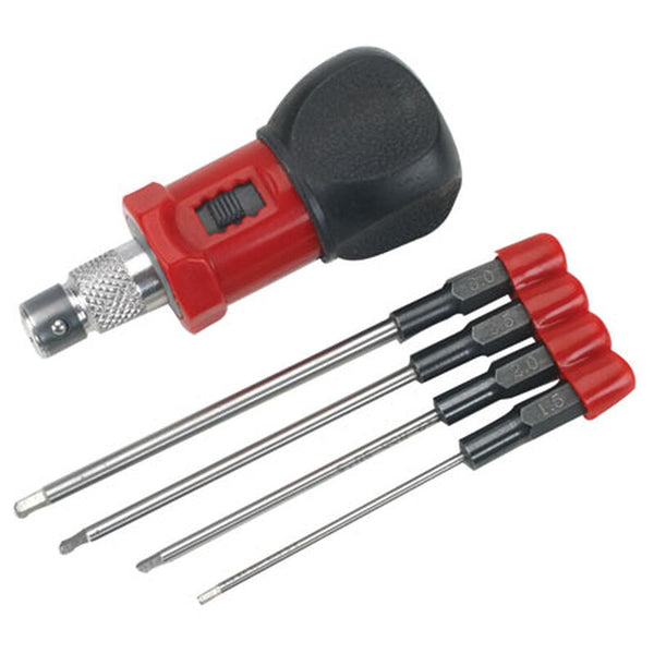 Dynamite 4pc 1/4 Drive Hex Wrench Set w/Handle MET.)
