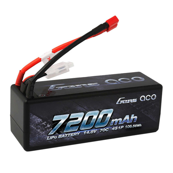 GensAce 14.8V 7200mAh 4S 70C LiPo: Deans