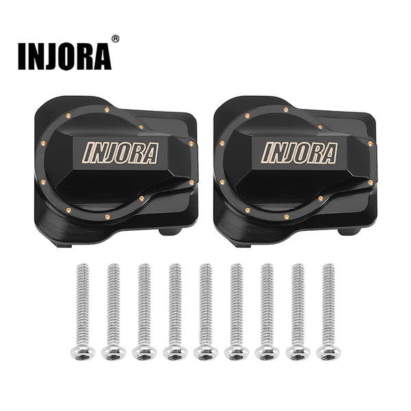 INJORA 9g/pcs Black Coating Brass Front Rear Diff Covers for 1/18 TRX4M (4M-62)