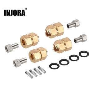 INJORA 9mm(+5mm) Extended Wheel Hexes For 1/18 TRX4M Brass