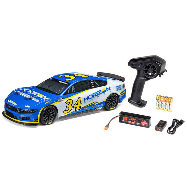 Losi NASCAR AWD RC Racecar, Michael McDowell No. 34 Horizon Hobby 2024 Ford Mustang