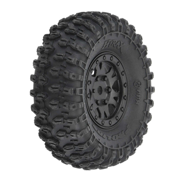 Pro-Line 1/24 Hyrax Front/Rear 1.0" Tires Mounted 7mm Black Impulse (4): SCX24