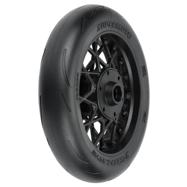 Pro-Line 1/4 Supermoto S3 Motorcycle Front Tire MTD Black (1): PROMOTO-MX