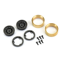 Pro-Line Rock Shooter 1.0" Black Brass Internal Bead-Loc 7mm Wheels (2) 1/24 Rock Crawlers Front or Rear