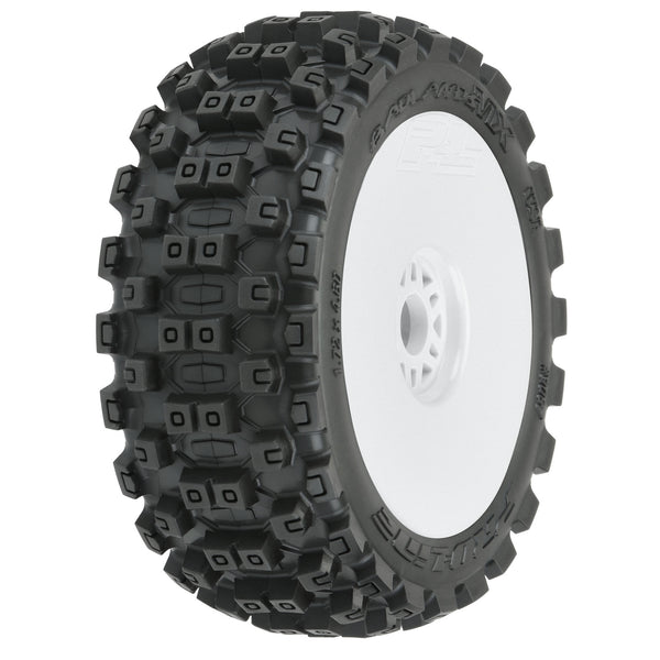 Proline 1/8 Badlands MX M2 Front/Rear Buggy Tires Mounted 17mm White (2)