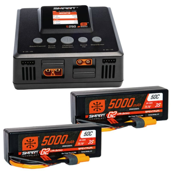 Smart powerstage 6S Surface Bundle: (2) G2 5000mAH 3S LiPo IC5 & S250 Charger