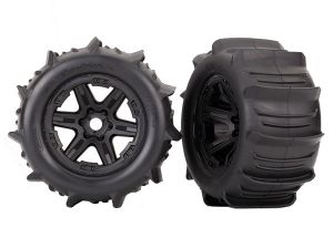 Traxxas t&w paddle tire/black wheel tsm