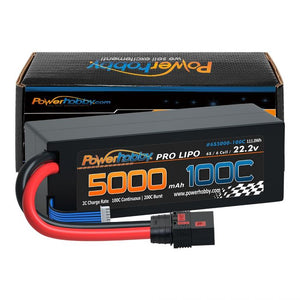 Powerhobby 6s 22.2v 5000mah 100c Lipo Battery w QS8 Plug Hard Case 6-Cell 8AWG