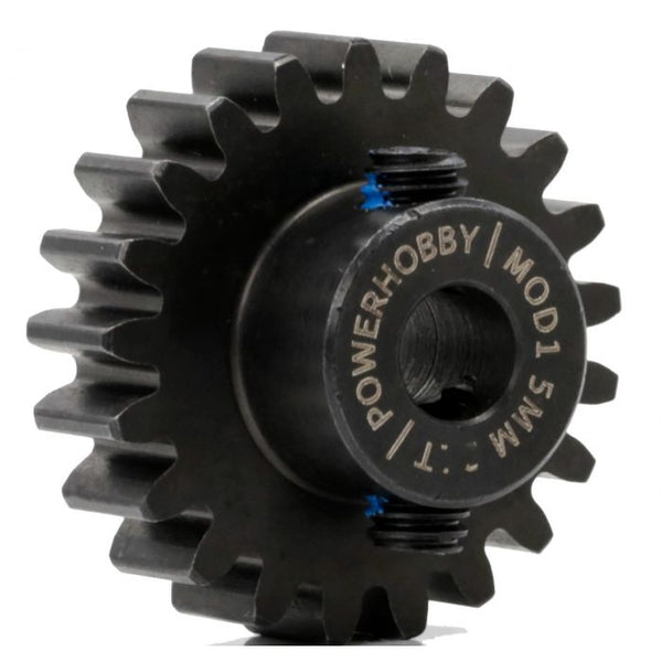 Power Hobby Hardened Steel 17T Mod1 5mm Pinion Gear with 2 Grub Screws