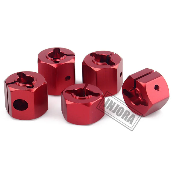 INJORA 12mm Red Metal Wheel Hex Hub Extenders Custom Modified To Extend Blackzon Slyder