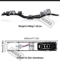 INJORA 313mm Wheelbase Metal Chassis Frame With Prefixal Gearbox For SCX10 & SCX10 II 90046