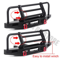 INJORA Adjustable Metal Front Bumper for TRX4 SCX10 & SCX10 II-Black