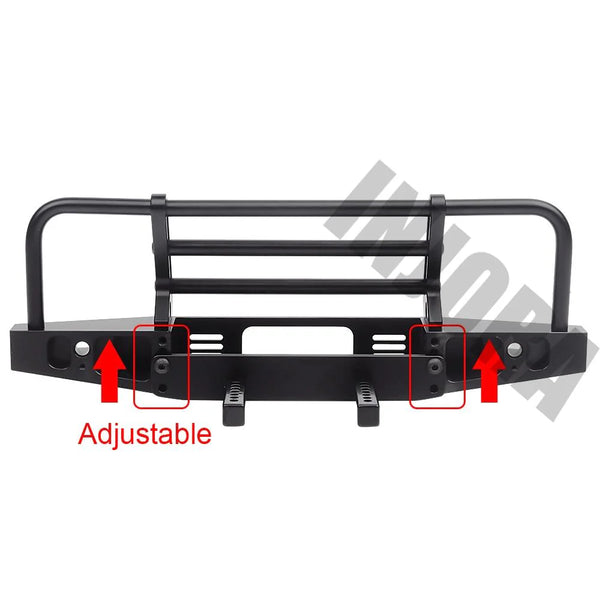 INJORA Adjustable Metal Front Bumper for TRX4 SCX10 & SCX10 II-Black