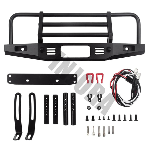 INJORA Adjustable Metal Front Bumper for TRX4 SCX10 & SCX10 II-Black