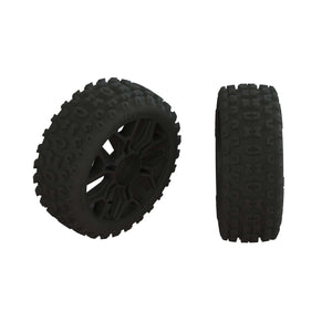 Arrma 2HO Tire Set Glued Black (2)