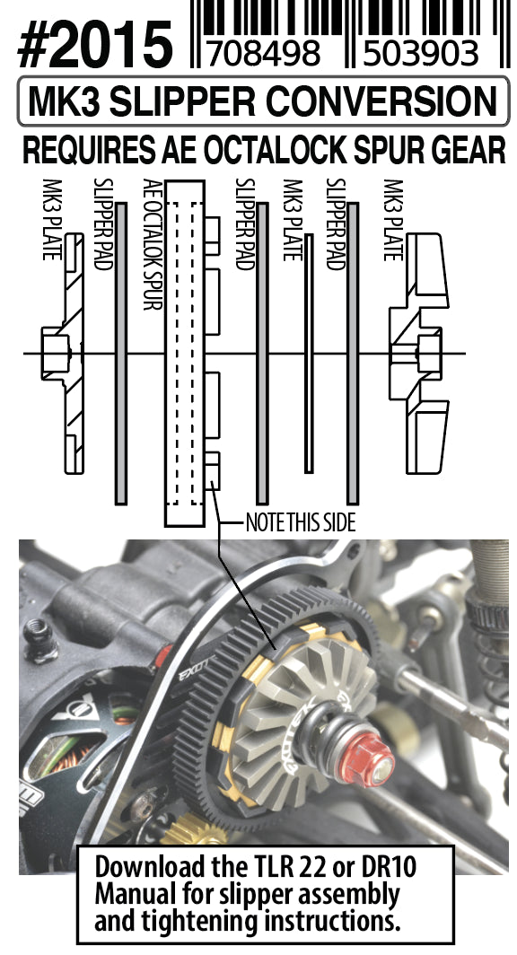 Exotek MK3 Turbine Slipper with 3 Pads for DR10, TLR22