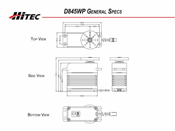 Hitec Mnstr Trque WP Stl Gr Servo, D845WP