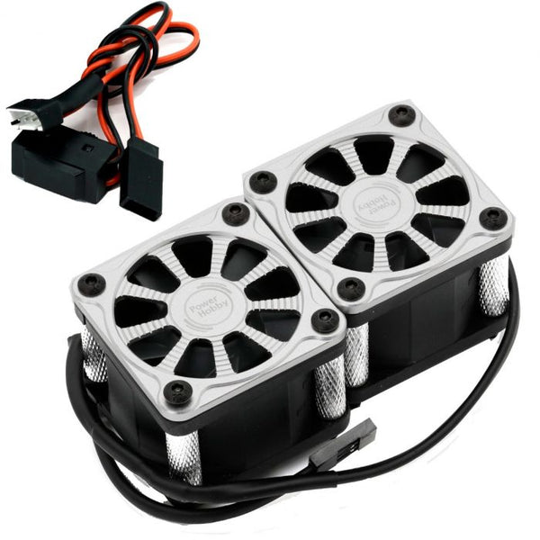 Power Hobby Twister Twin / Dual 40mm 1/8 1/5 Motor Aluminum Cooling Fan